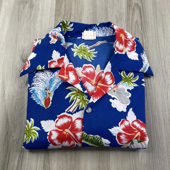 Kailua Hawaiian Button Up Shirt Hula Girl Surfer Men’s Size L Large Hawaii - Picture 1 of 10